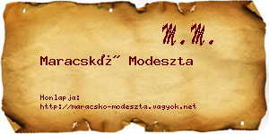 Maracskó Modeszta névjegykártya